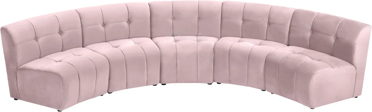 Limitless - 5 Piece Modular Sectional - Pink