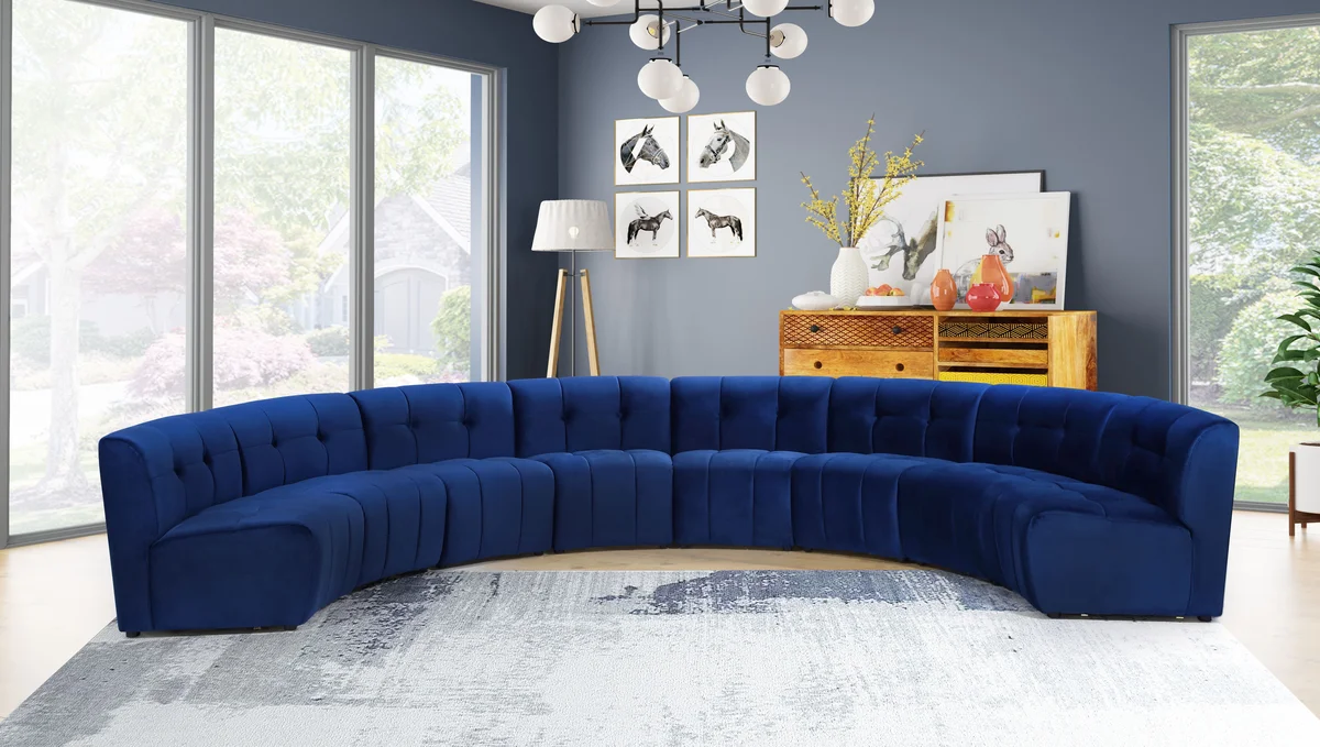 Limitless - 8 Piece Modular Sectional - Navy - View 2