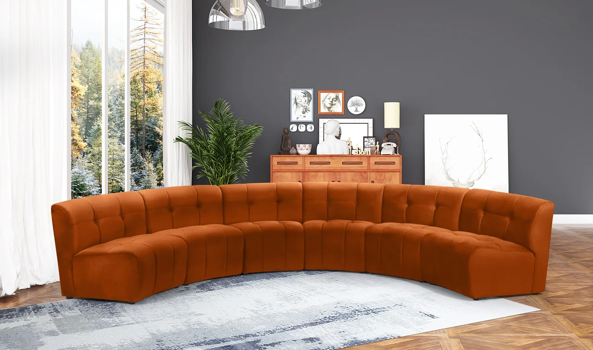 Limitless - 6 Piece Modular Sectional - Cognac - View 2