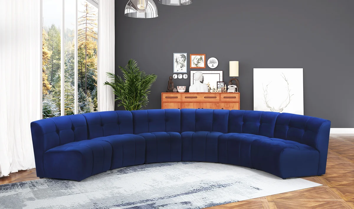 Limitless - 6 Piece Modular Sectional - Navy - View 2