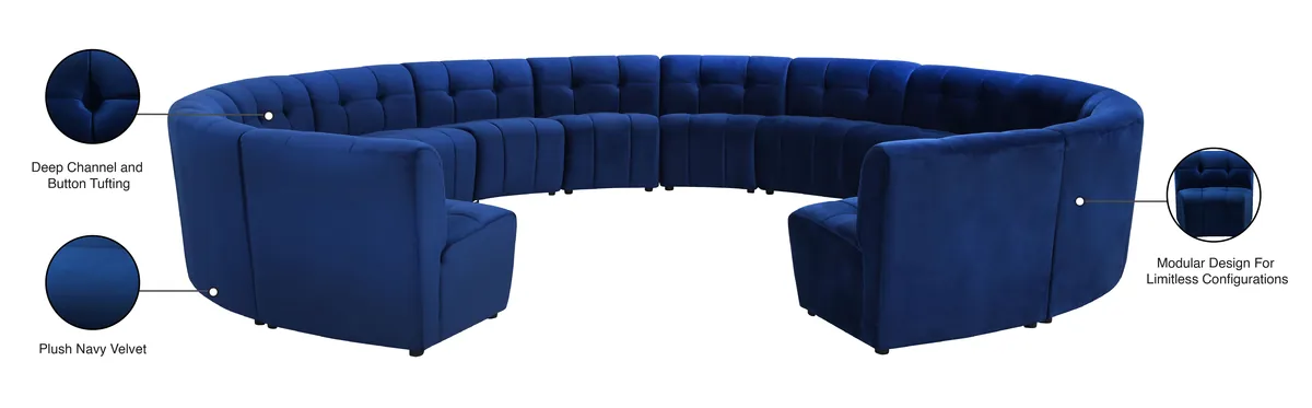 Limitless - 14 Piece Modular Sectional - Navy
