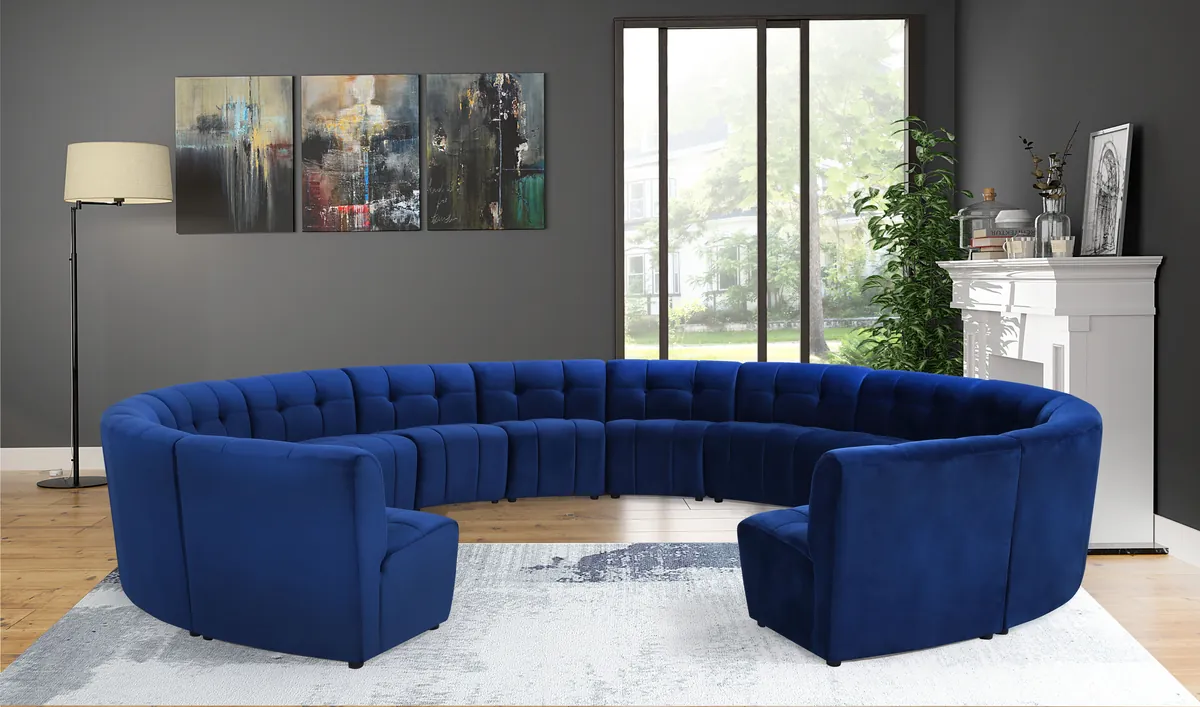 Limitless - 14 Piece Modular Sectional - Navy - View 2