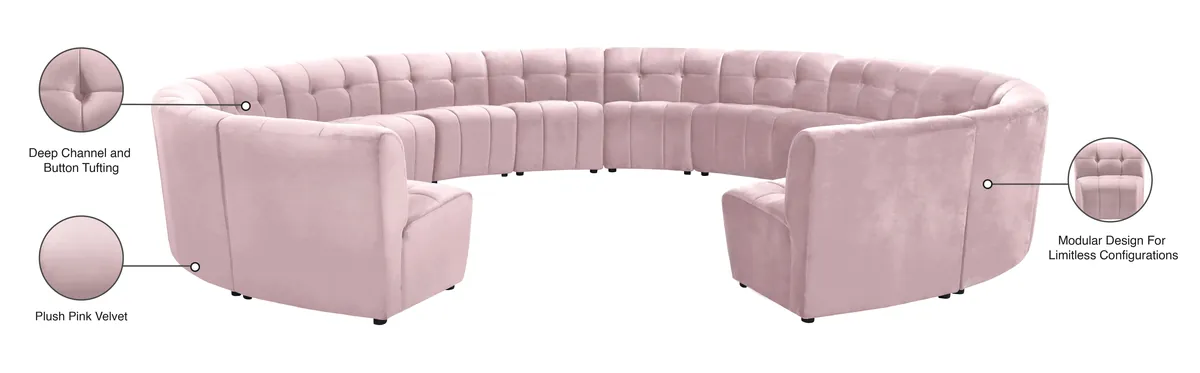 Limitless - 14 Piece Modular Sectional - Pink