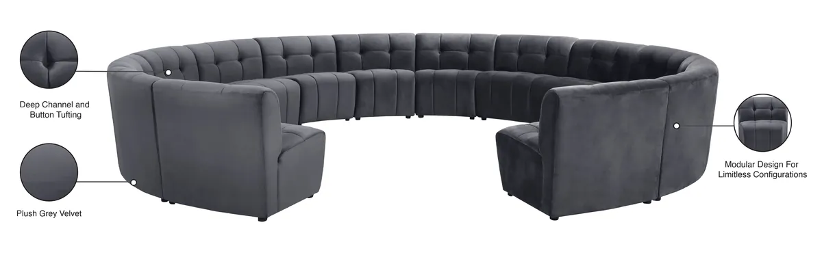 Limitless - 14 Piece Modular Sectional - Gray