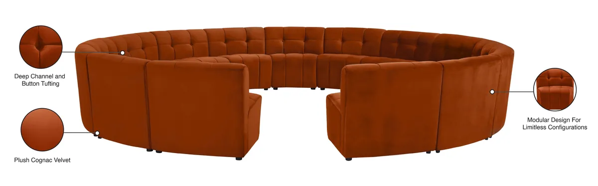 Limitless - 15 Piece Modular Sectional - Cognac
