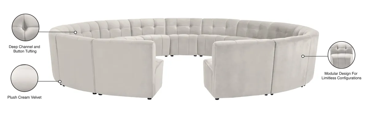 Limitless - 15 Piece Modular Sectional - Cream