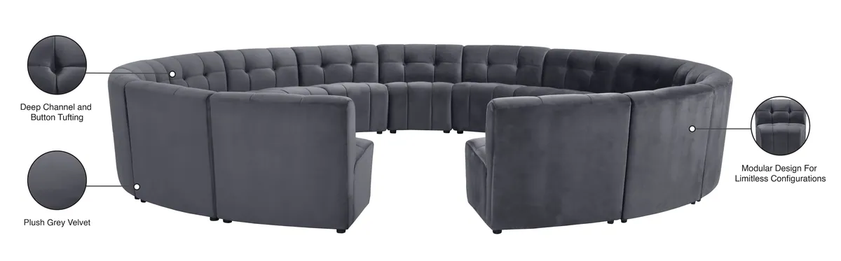 Limitless - 15 Piece Modular Sectional - Gray