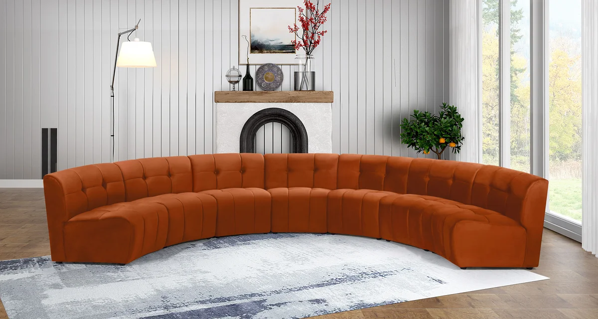 Limitless - 7 Piece Modular Sectional - Cognac - View 2