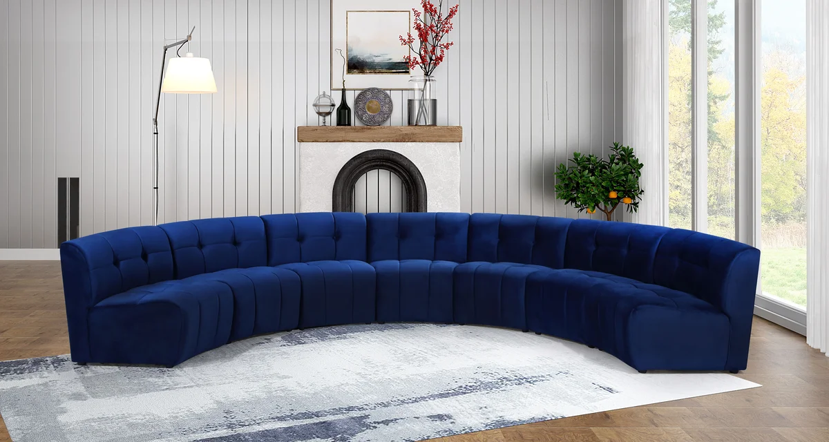 Limitless - 7 Piece Modular Sectional - Navy