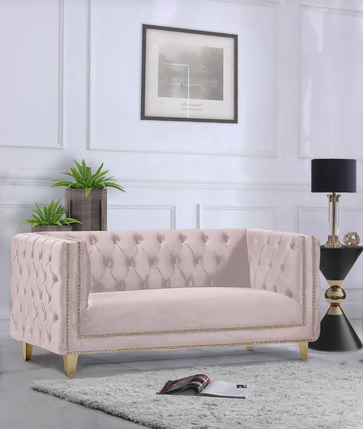 Michelle - Loveseat - Pink - View 2