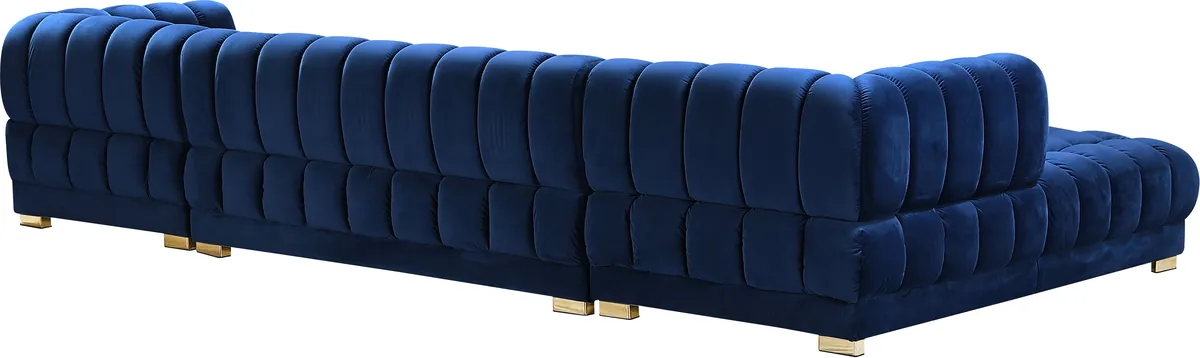 Gwen - 3 Piece Sectional - Navy