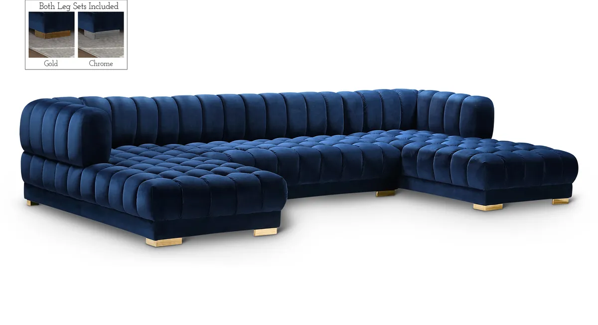 Gwen - 3 Piece Sectional - Navy