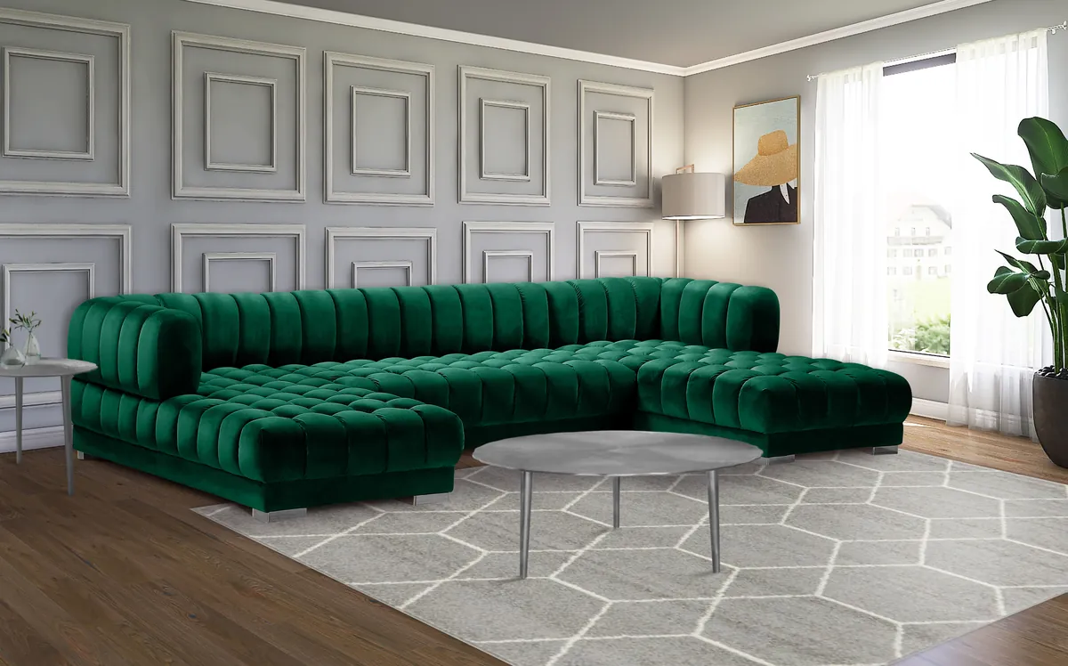 Gwen - 3 Piece Sectional - Green