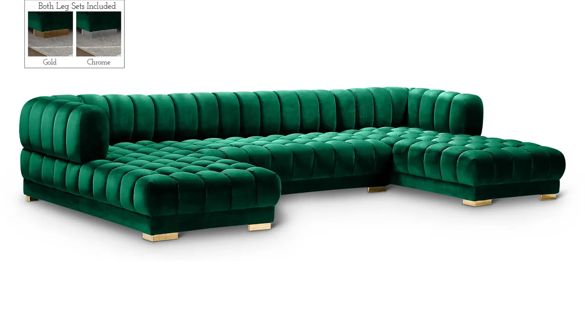 Gwen - 3 Piece Sectional - Green