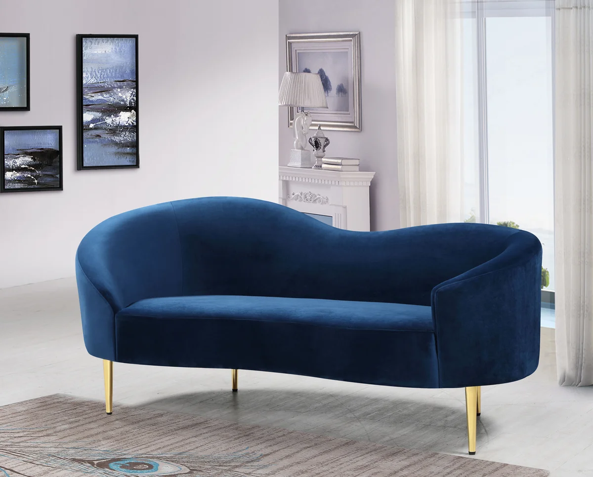 Ritz - Loveseat - Navy - View 2