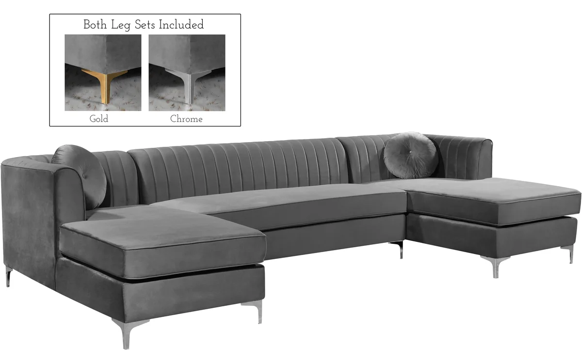 Graham - 3 Piece Sectional - Gray - View 2