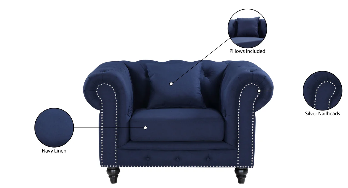 Chesterfield - Chair - Navy