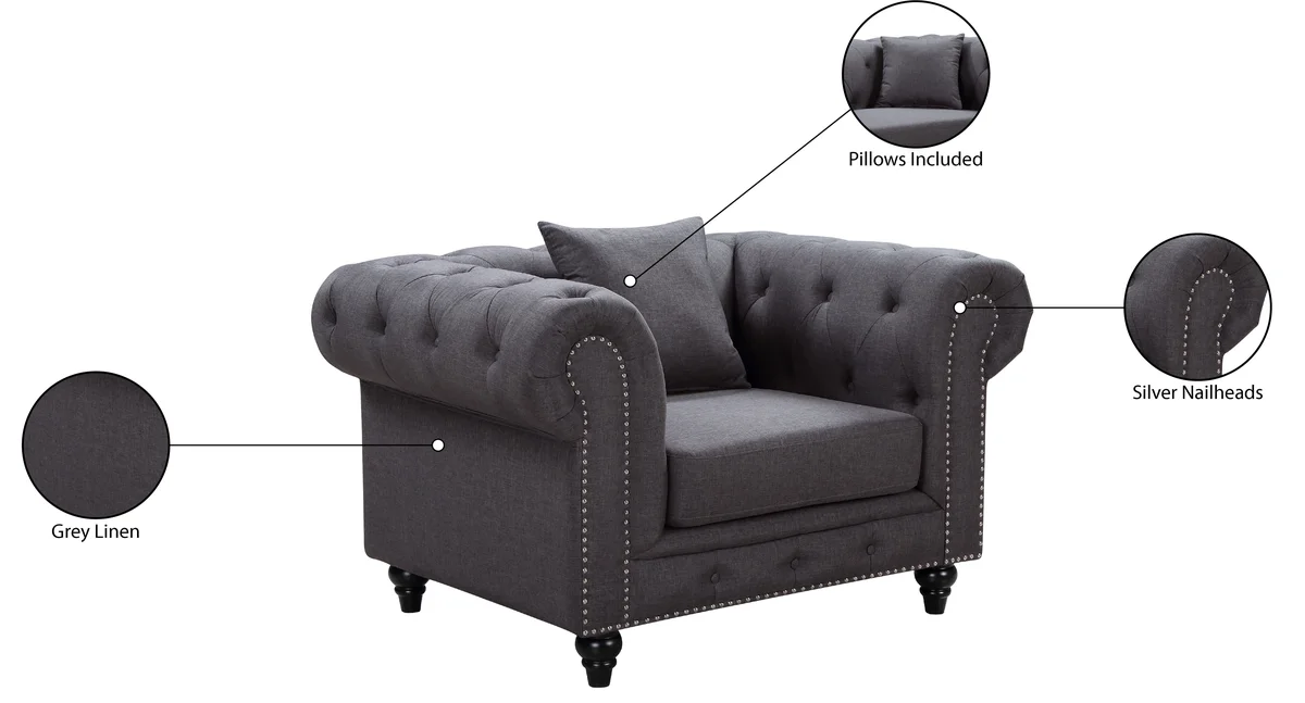 Chesterfield - Chair - Gray