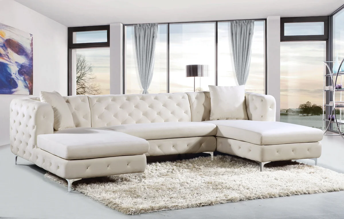 Gail - 3 Piece Sectional - Cream - View 2