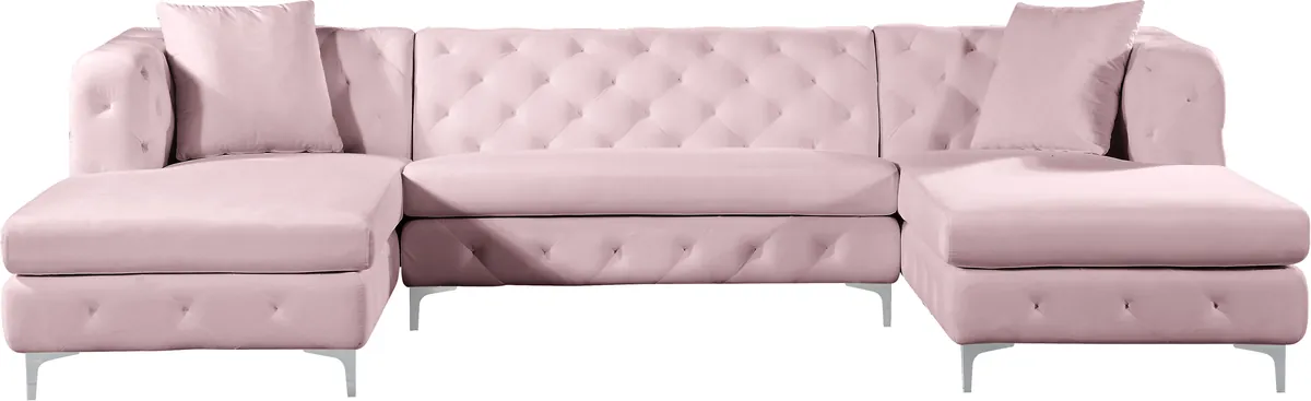 Gail - 3 Piece Sectional - Pink