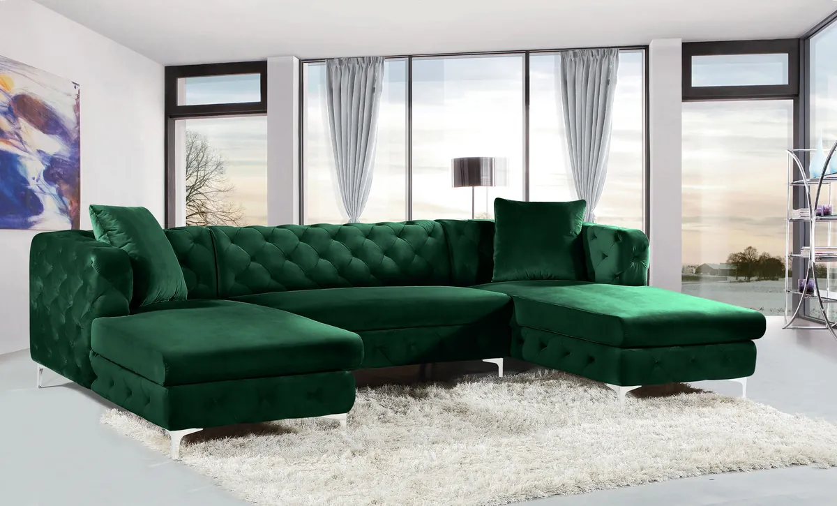 Gail - 3 Piece Sectional - Green
