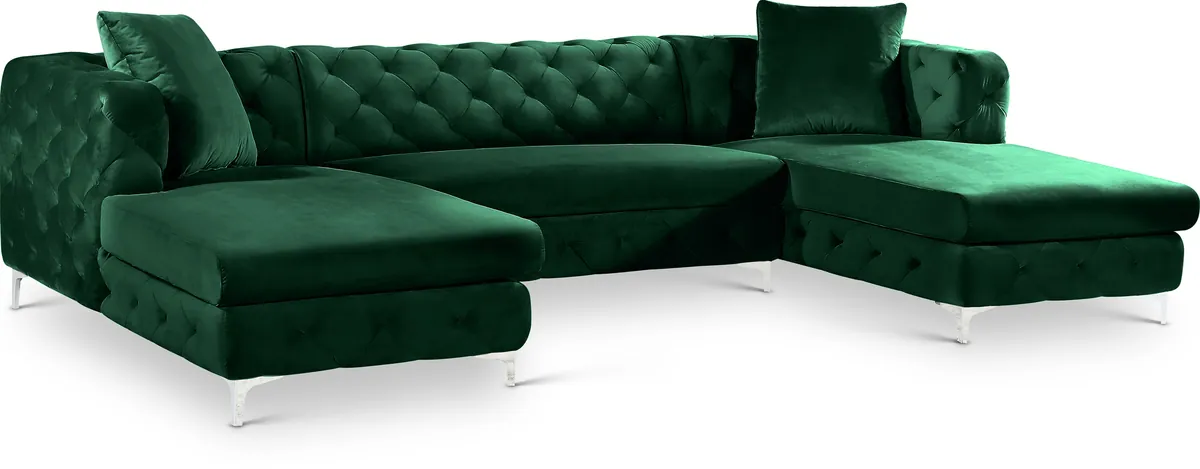Gail - 3 Piece Sectional - Green