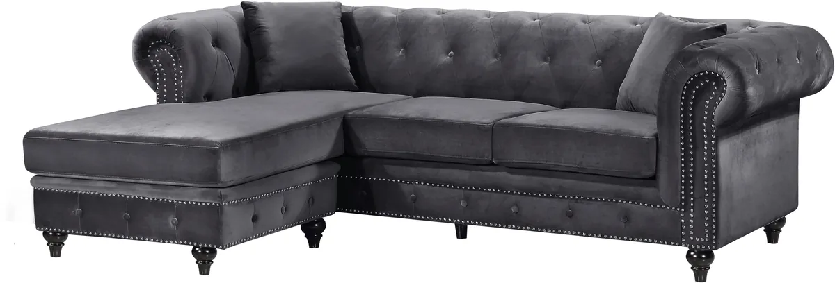 Sabrina - 2 Piece Reversible Sectional - Gray - View 2