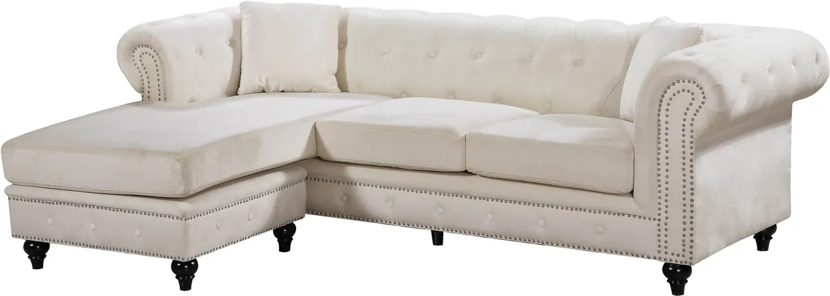 Sabrina - 2 Piece Reversible Sectional - Cream - View 2
