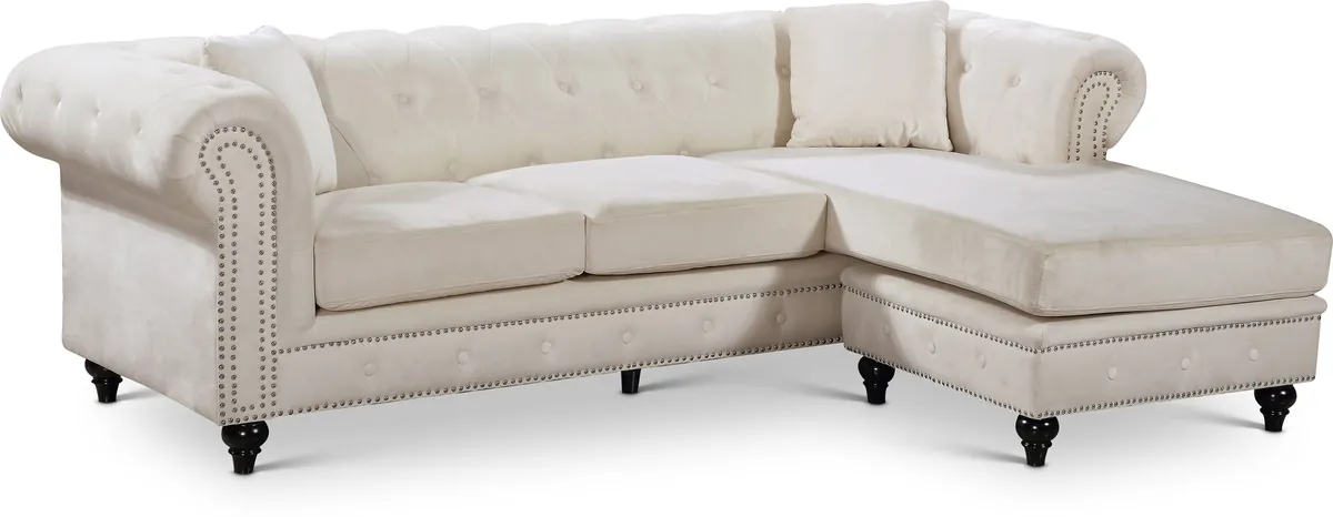 Sabrina - 2 Piece Reversible Sectional - Cream