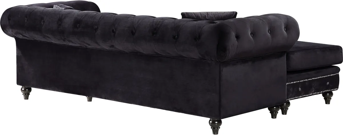 Sabrina - 2 Piece Reversible Sectional - Black