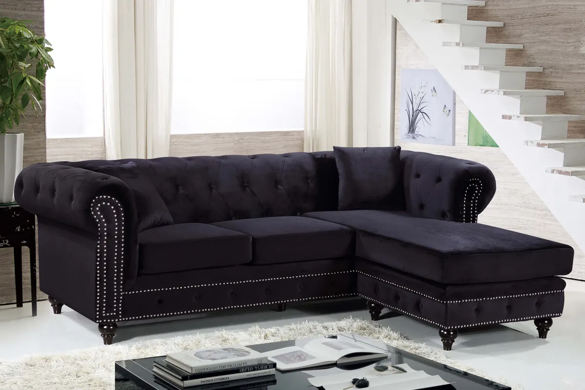 Sabrina - 2 Piece Reversible Sectional - Black