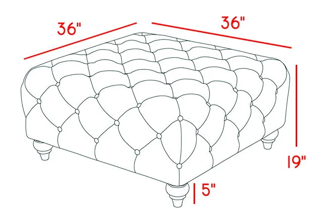 Chesterfield - Ottoman - Gray