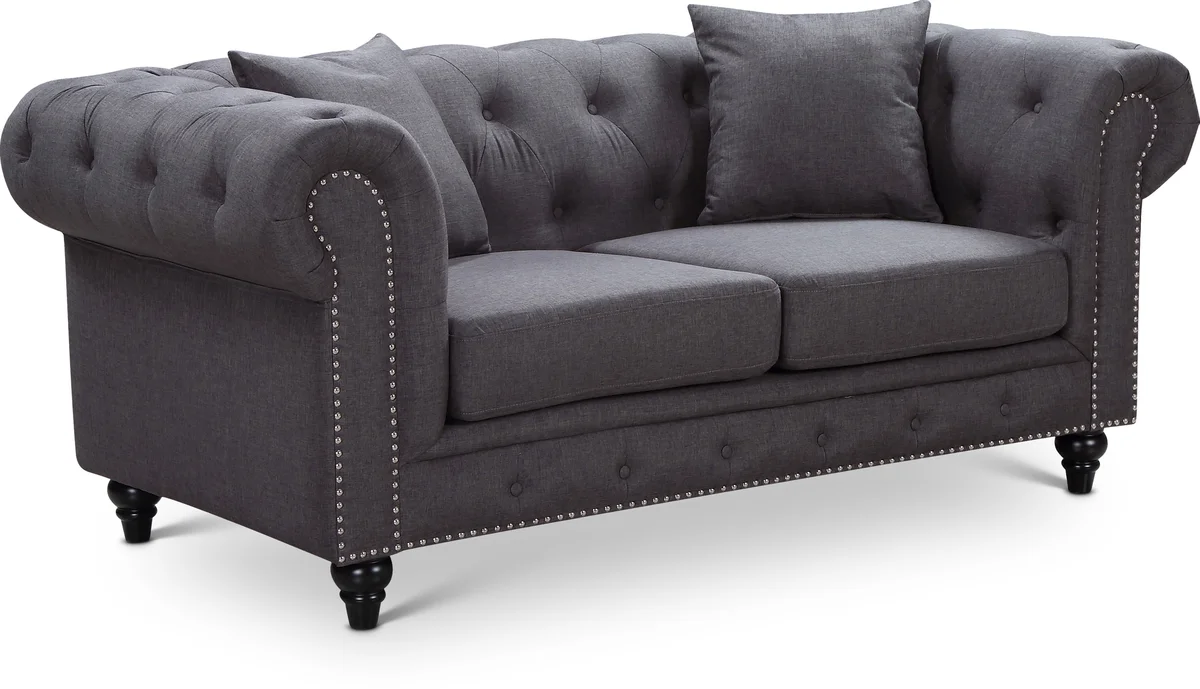 Chesterfield - Loveseat - Gray