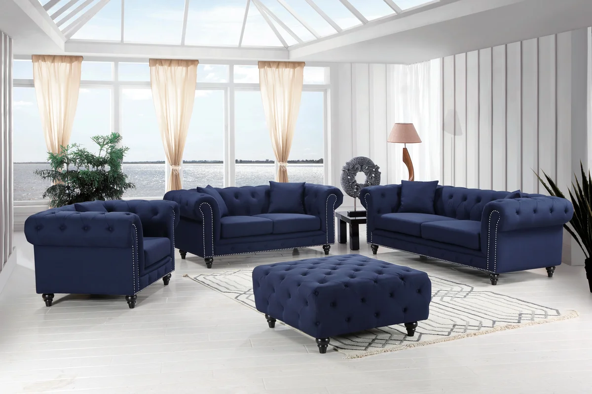 Chesterfield - Loveseat - Navy