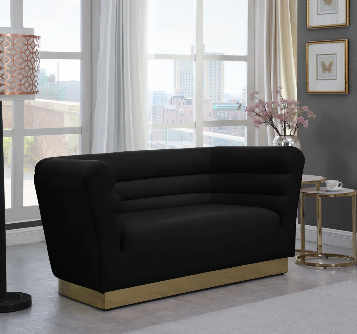 Bellini - Loveseat - Black - View 2