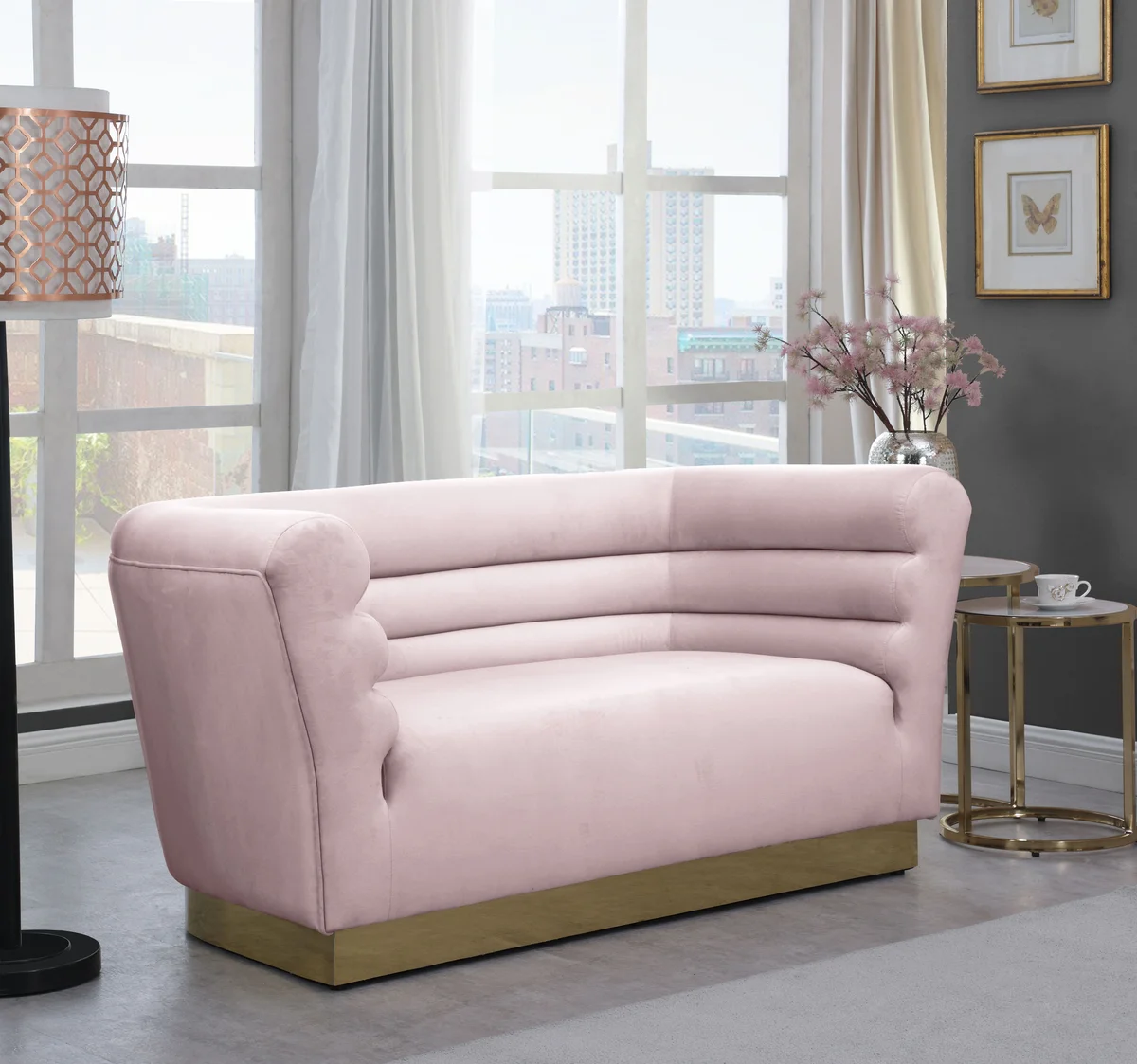 Bellini - Loveseat - Pink - View 2