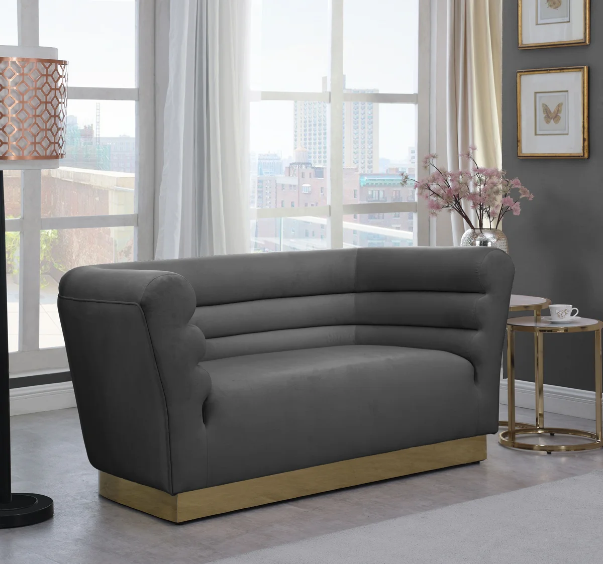 Bellini - Loveseat - Gray - View 2