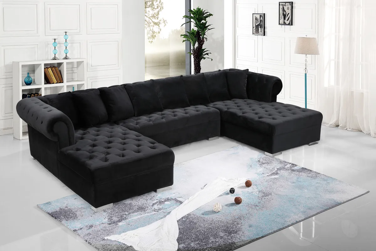Presley - 3 Piece Sectional - Black