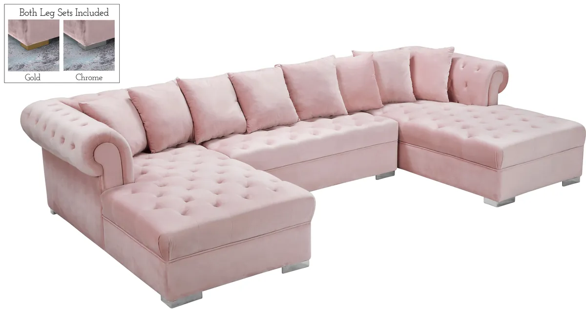 Presley - 3 Piece Sectional - Pink - View 2