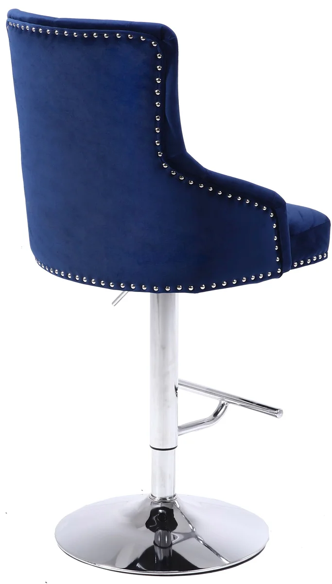 Claude - Adjustable Stool Swivel - Navy - Fabric - View 2