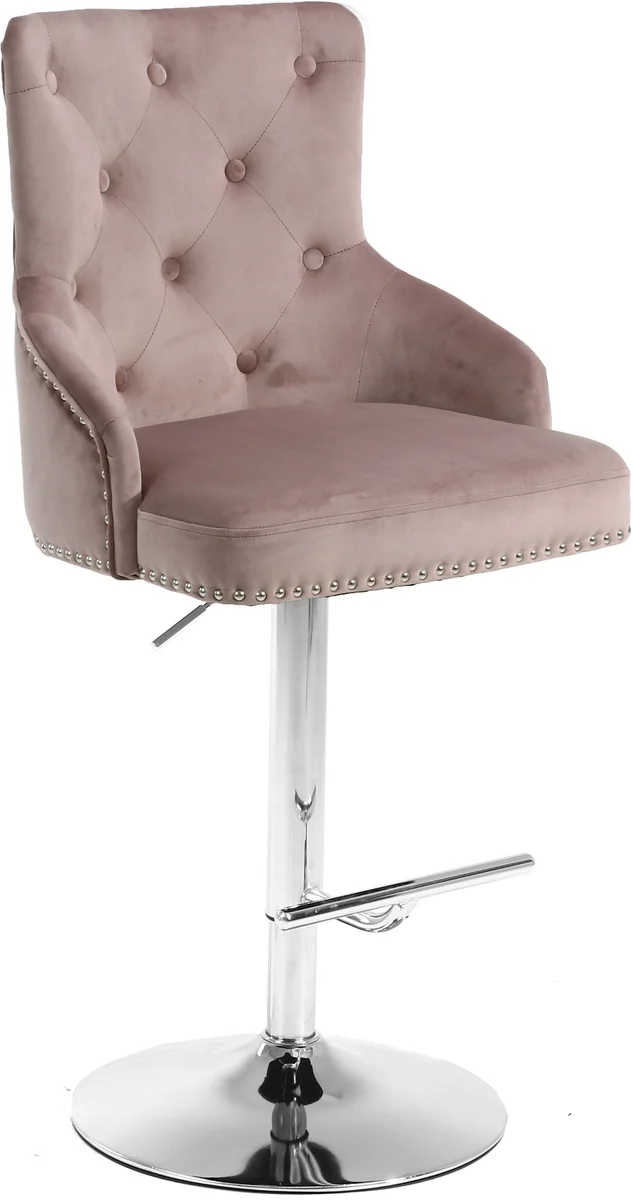 Claude - Adjustable Stool Swivel - Pink - Fabric