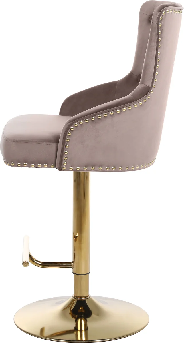 Claude - Adjustable Stool Gold Swivel - Pink