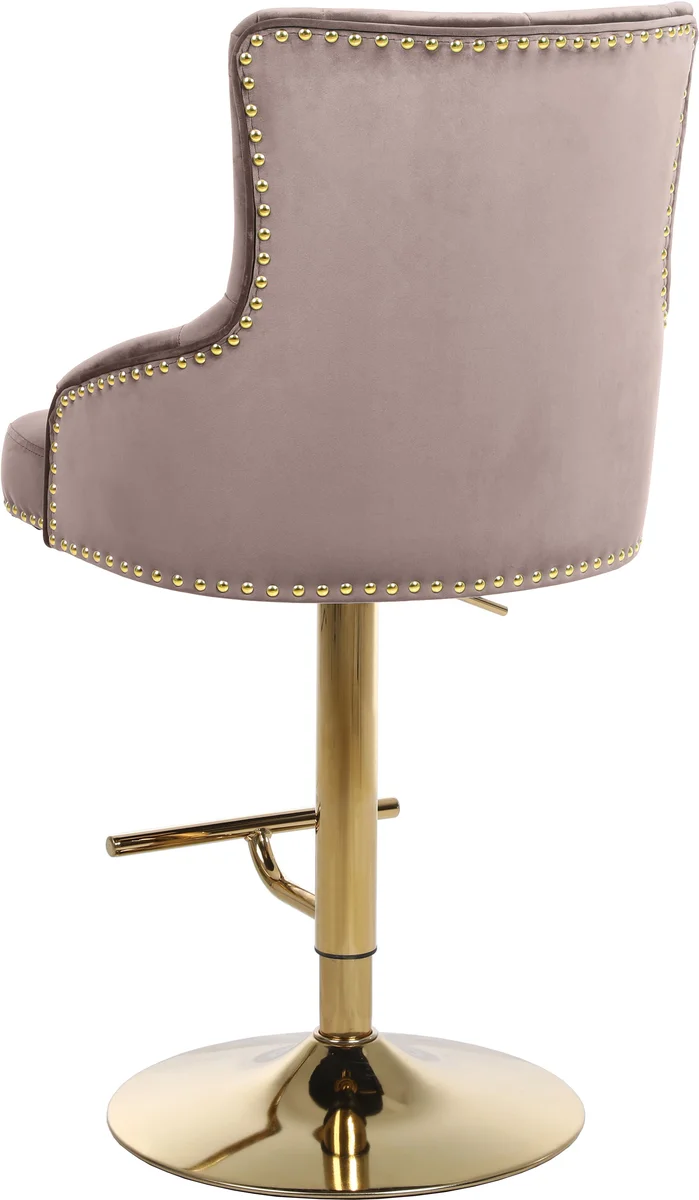 Claude - Adjustable Stool Gold Swivel - Pink