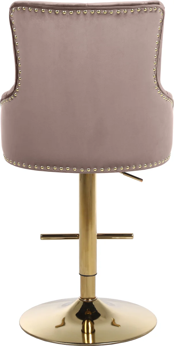 Claude - Adjustable Stool Gold Swivel - Pink - View 2