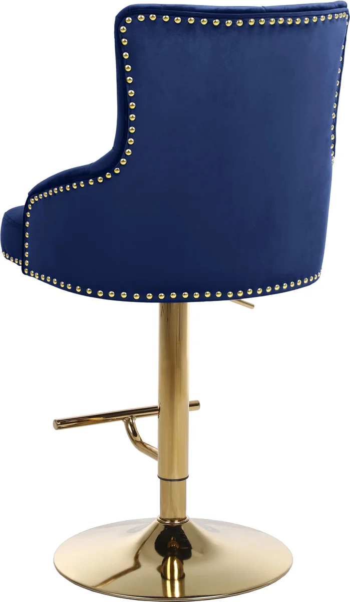 Claude - Adjustable Stool Gold Swivel - Navy