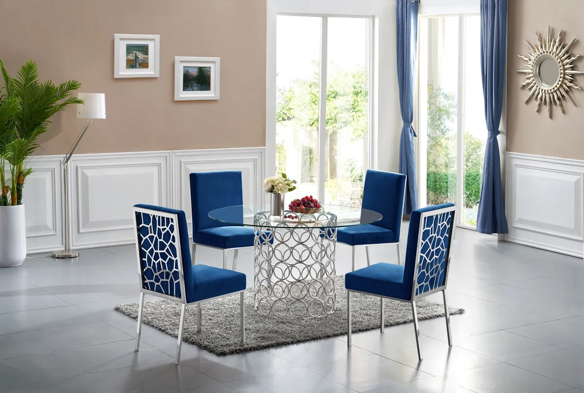 Opal - Dining Table - Pearl Silver - Glass