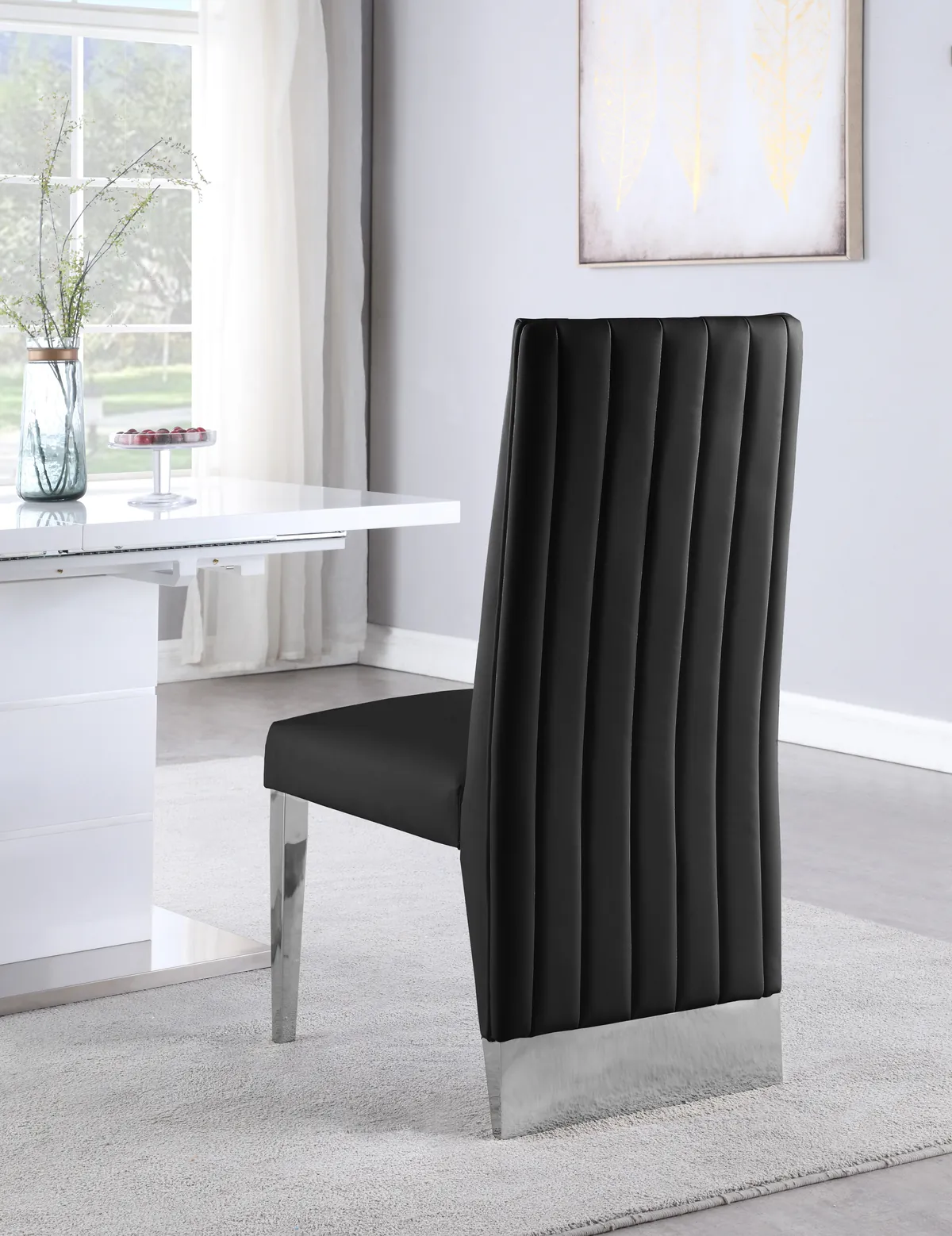 Porsha - Dining Chair (Set of 2) - Black - Faux Leather