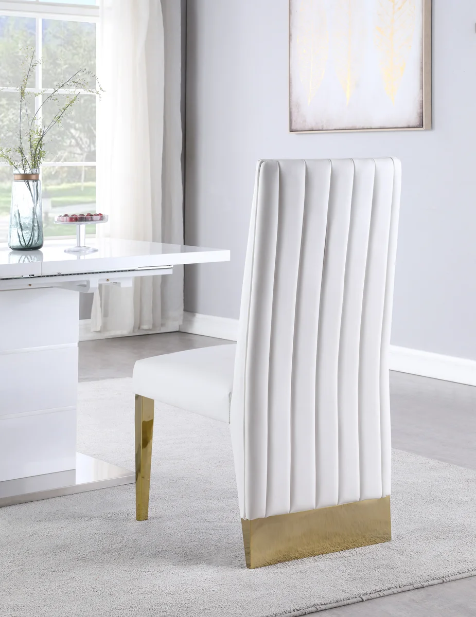 Porsha - Dining Chair (Set of 2) - White - Faux Leather