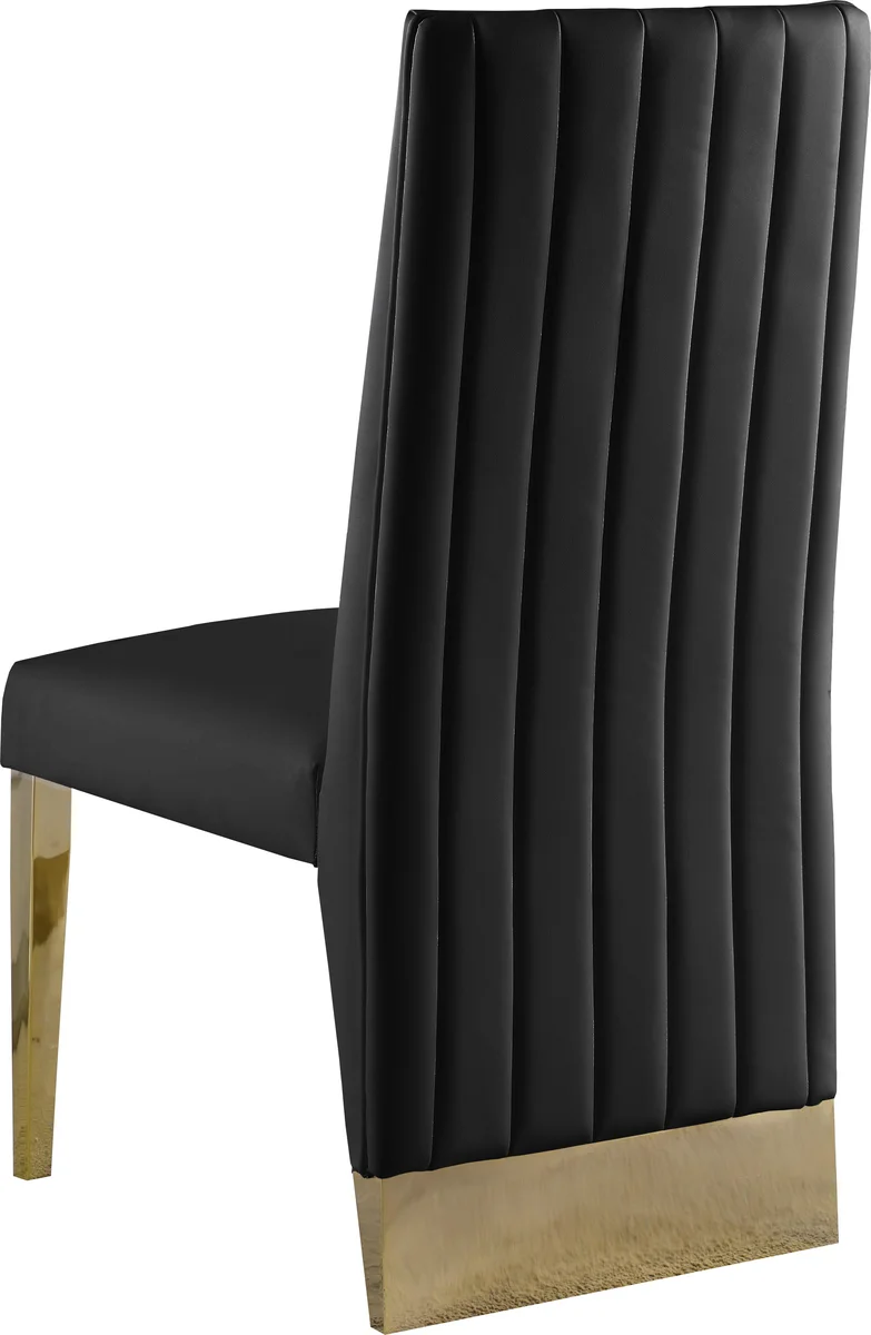 Porsha - Faux Leather Dining Chair (Set of 2) - Black - View 2