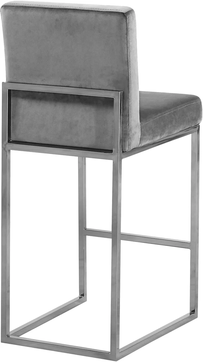 Giselle - Stool With Chrome Legs - Gray - View 2